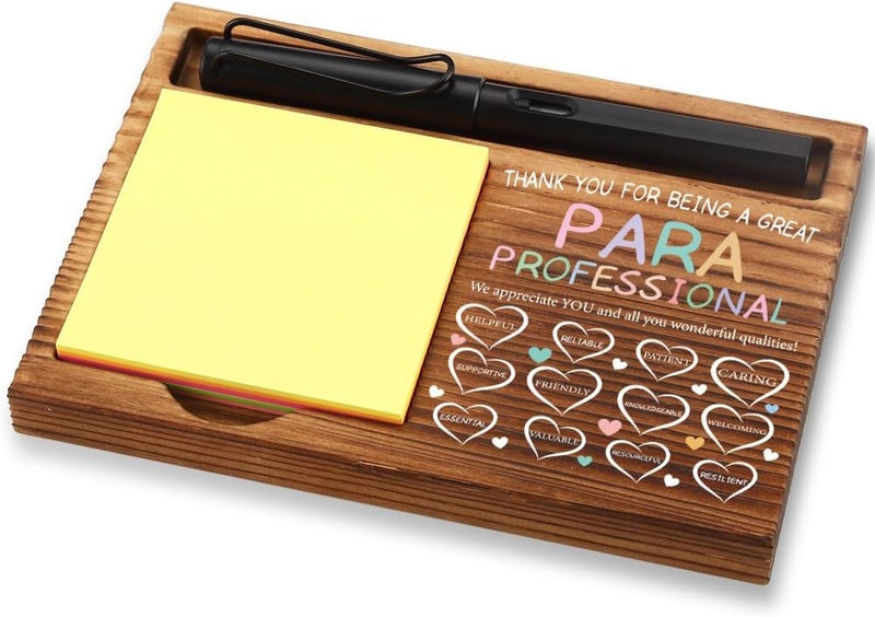 FOUGSTA Appreciation Gifts for Paraprofessional, Thank You Gifts for Paraprofessional, Paraprofessional Office Decor Gifts,Wooden Sticky Note Holder With Inspirational Quotes,16.5 x 12 x 1.5 cm,XXN38 - Image 1